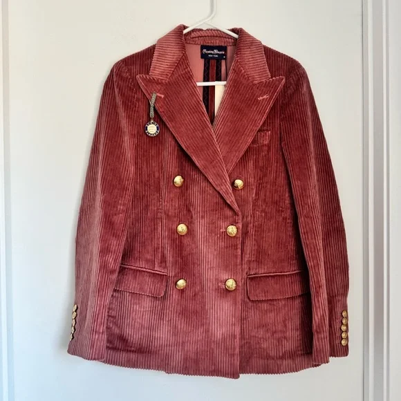 Rowing Blazers NWT Medium Corduroy Diana Blazer in Dusty Rose Pink - Picture 5 of 10